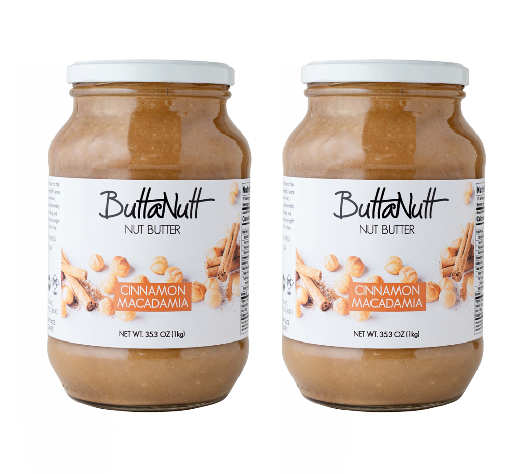 2 x Cinnamon Macadamia Nut Butter Jars (1kg) [Out of Stock]