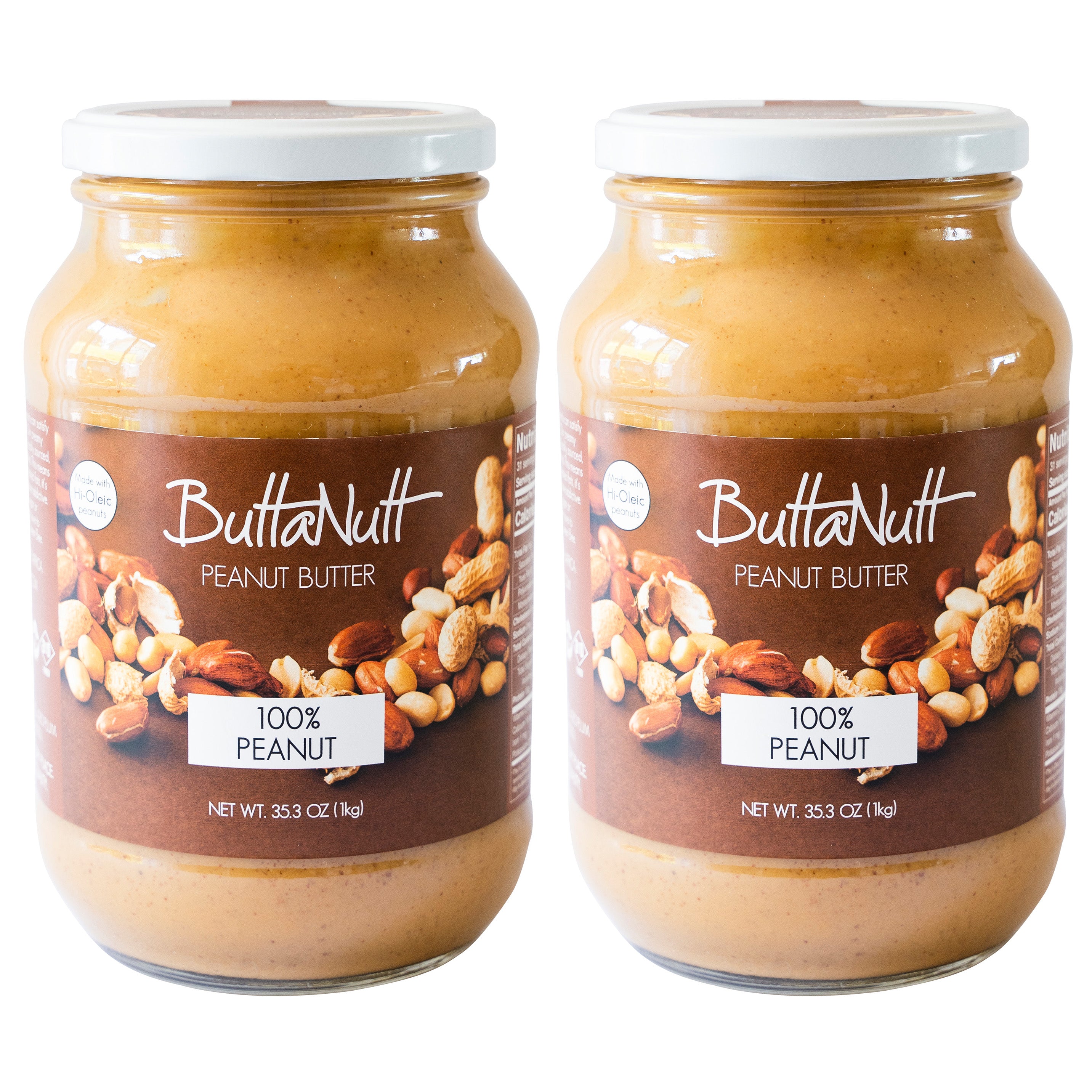 2x 100% Peanut Butter Jar (1kg)